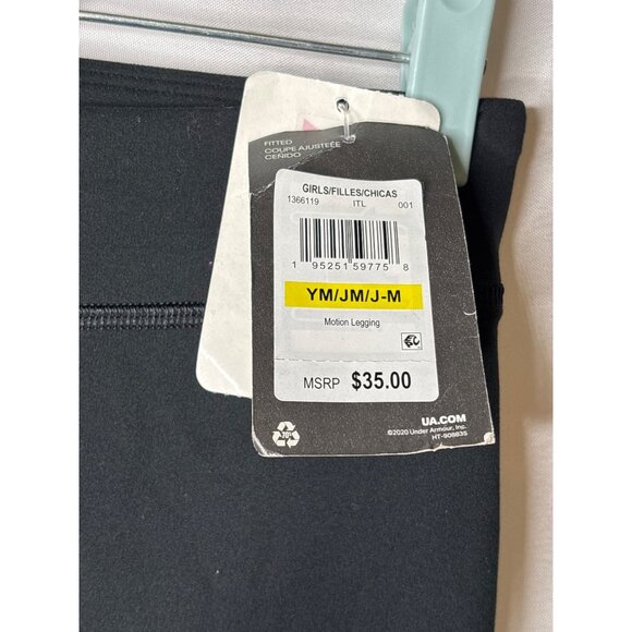 Under Armour Girls Fitted Motion Leggings Size M Ankle Black New - Picture 4 of 5